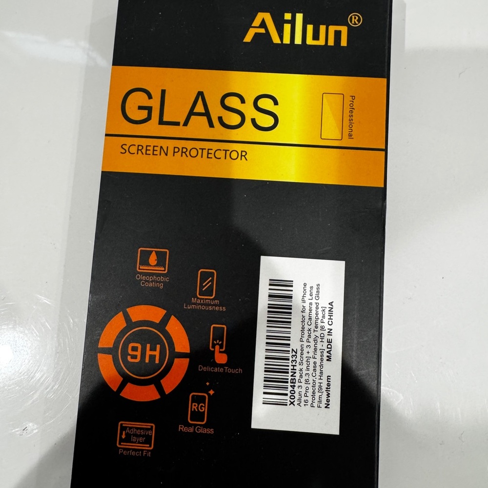 3x  Tempered Glass Screen Protector - Black